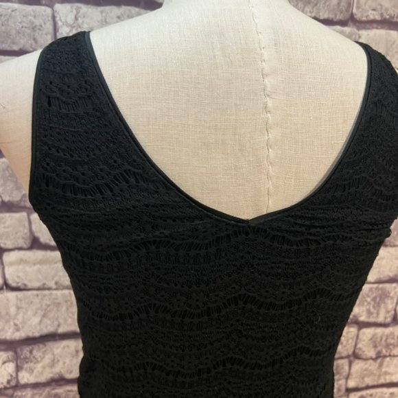 Ann Taylor Black & Tan Lace Tank Size Small Petite - Picture 7 of 10